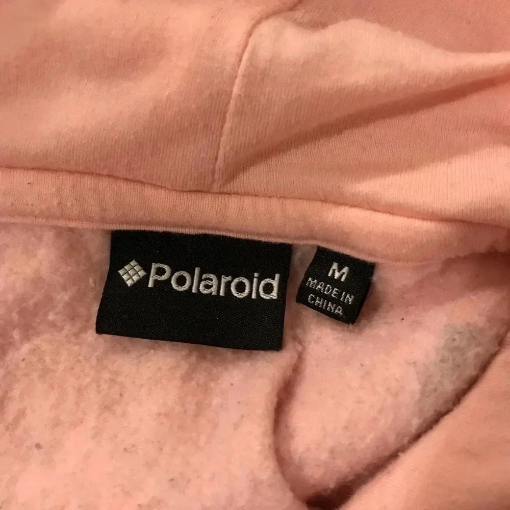 Polaroid Brand Women's Pink Logo Hoodie Sweatshirt Size Medium - Picture 6 of 9